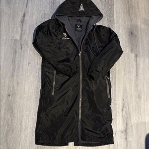Black Long Athletic Jacket, swim parka